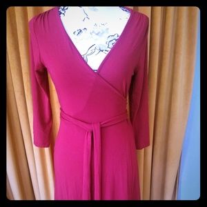 ruby red wrap dress